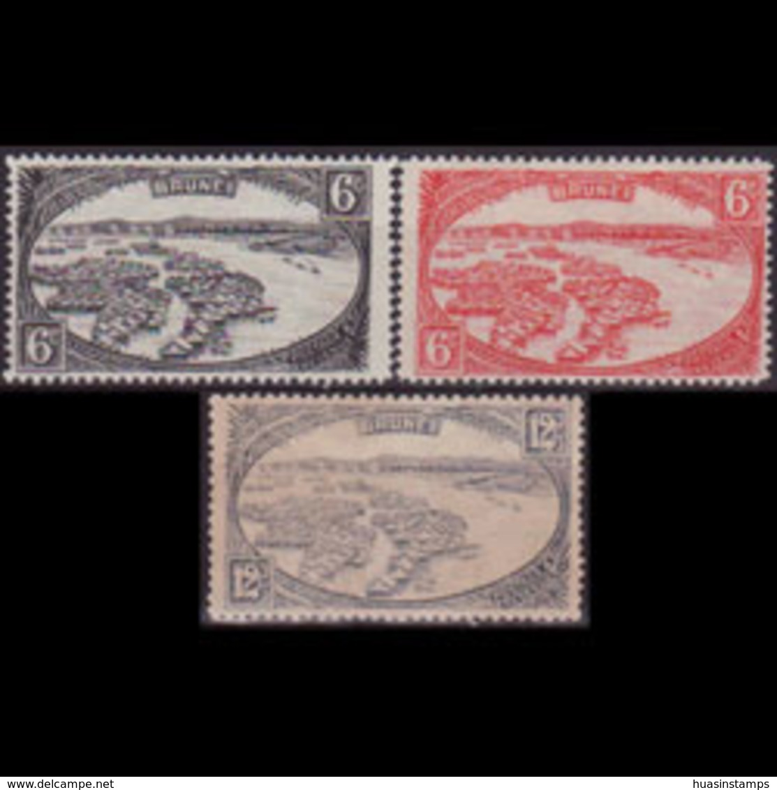 BRUNEI 1924 - Scott# 59-61 Dwellings Set Of 3 LH - Brunei (1984-...)