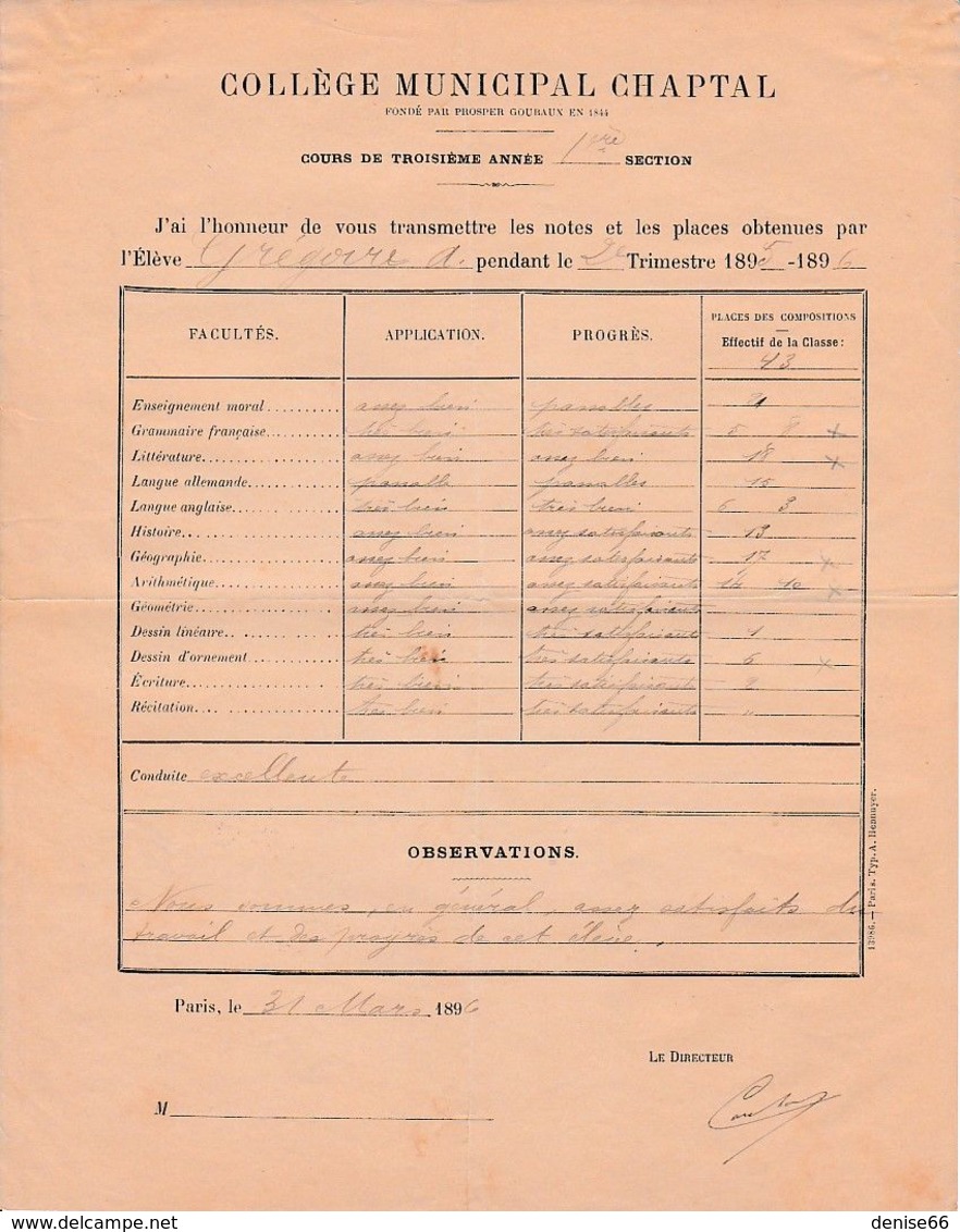 1893/1900  Notes élève De CHAPAL Puis H.E.C. Dossier De 24 Doc. D'Auguste GREGOIRE (dont 4 De Zita GREGOIRE) - Historical Documents