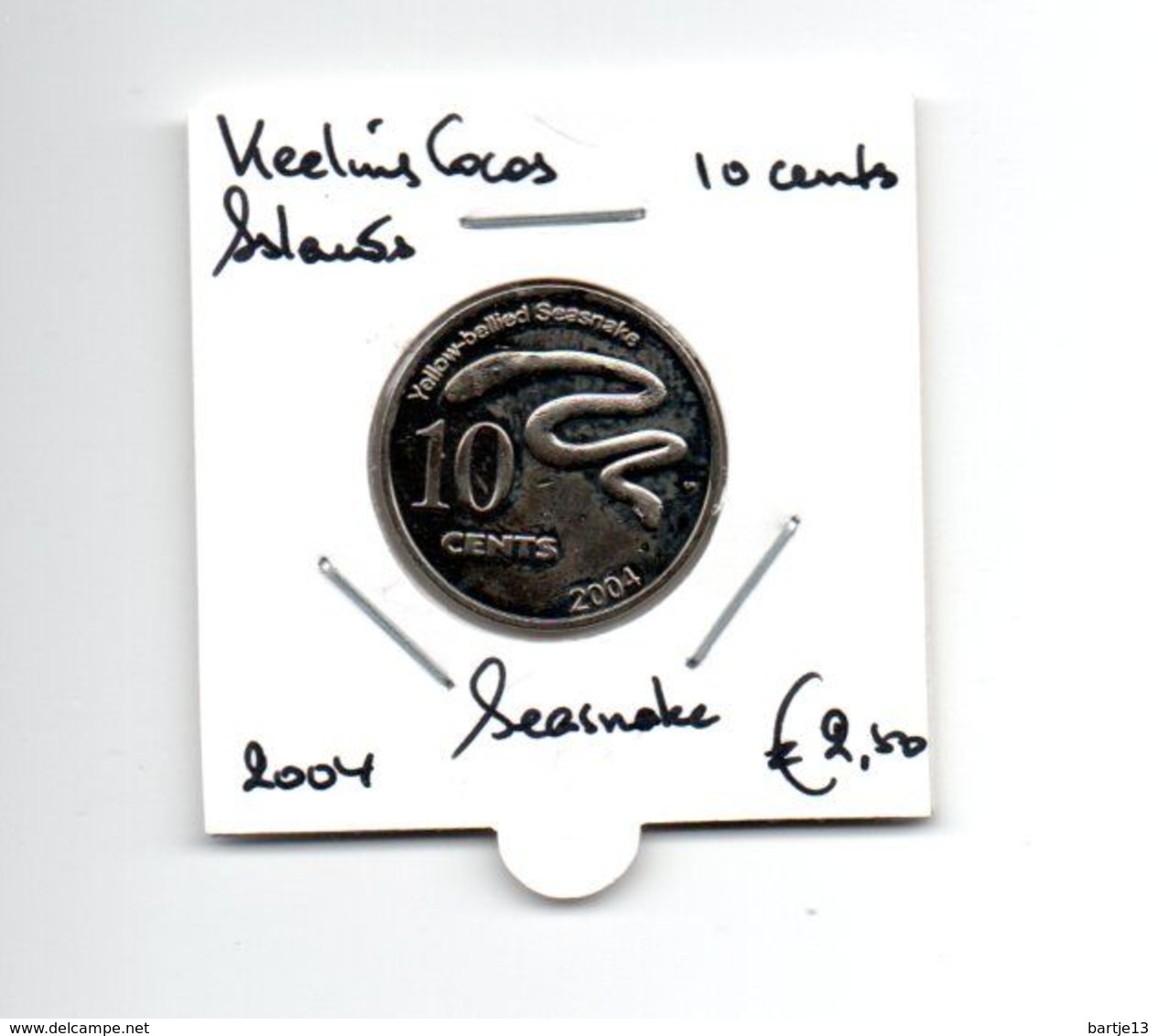 KEELING COCOS ISLANDS 10 CENTS 2004 SEA SNAKE - Other & Unclassified