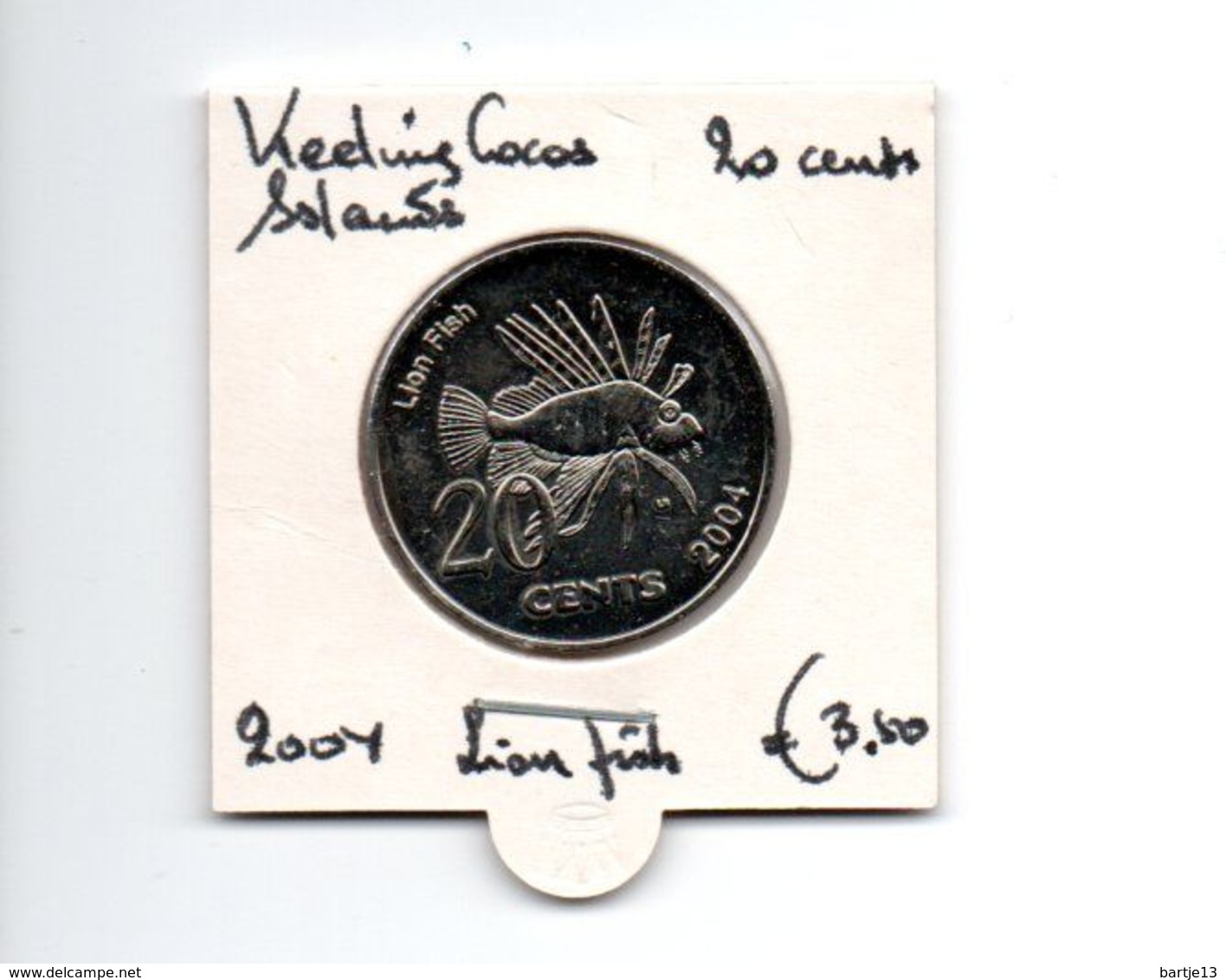 KEELING COCOS ISLANDS 20 CENTS 2004 LION FISH - Otros & Sin Clasificación