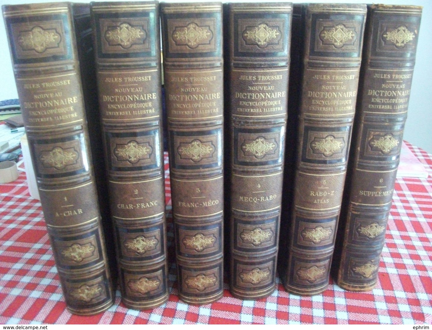 Jules Trousset Nouveau Dictionnaire Encyclopédique Complet 6 Volumes Encyclopédie Carte Géographique Département France - Encyclopaedia