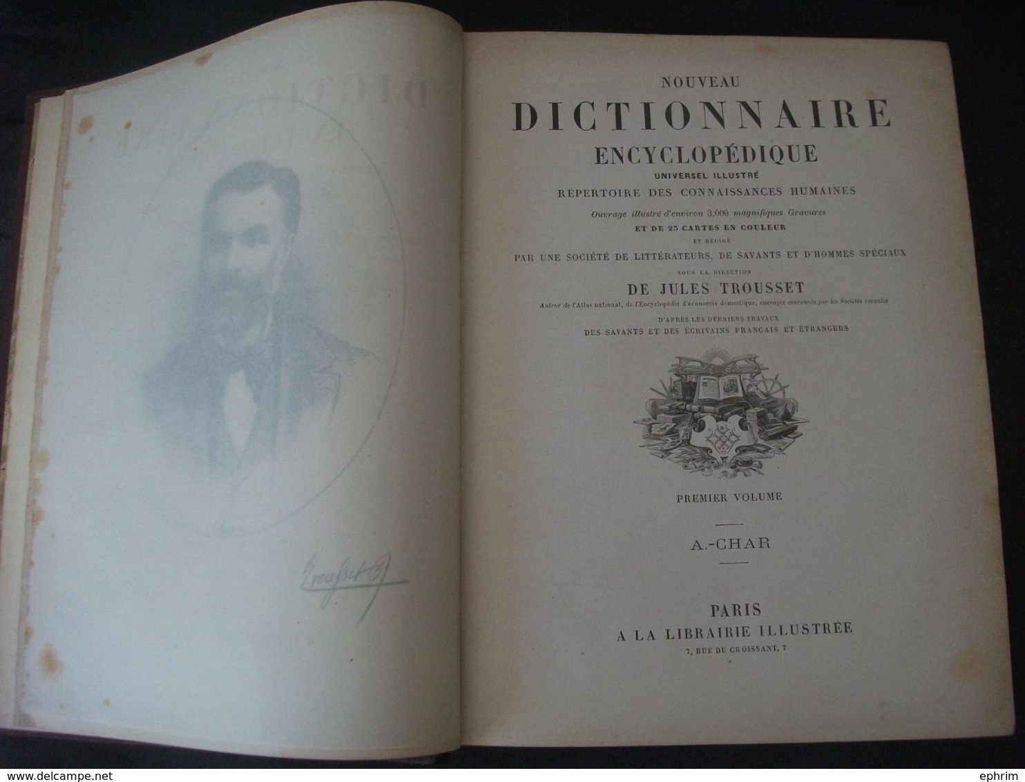 Jules Trousset Nouveau Dictionnaire Encyclopédique Complet 6 Volumes Encyclopédie Carte Géographique Département France - Encyclopaedia