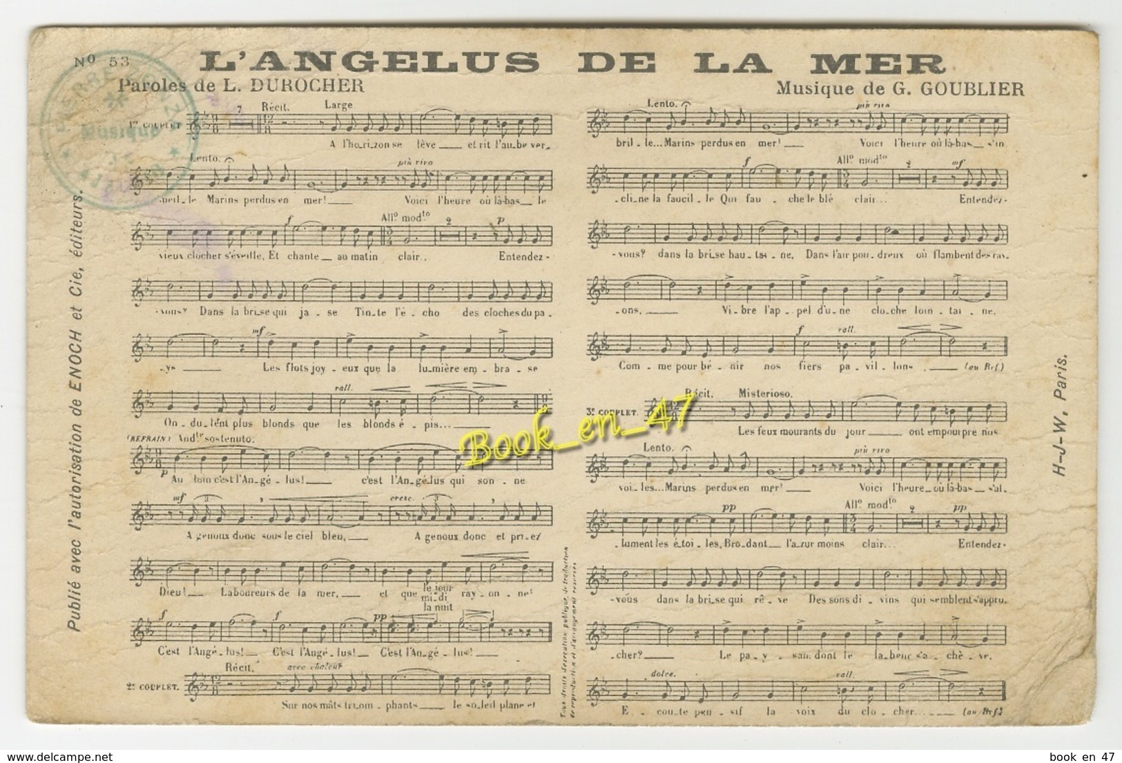 {20721} L' Angelus De La Mer - Musique