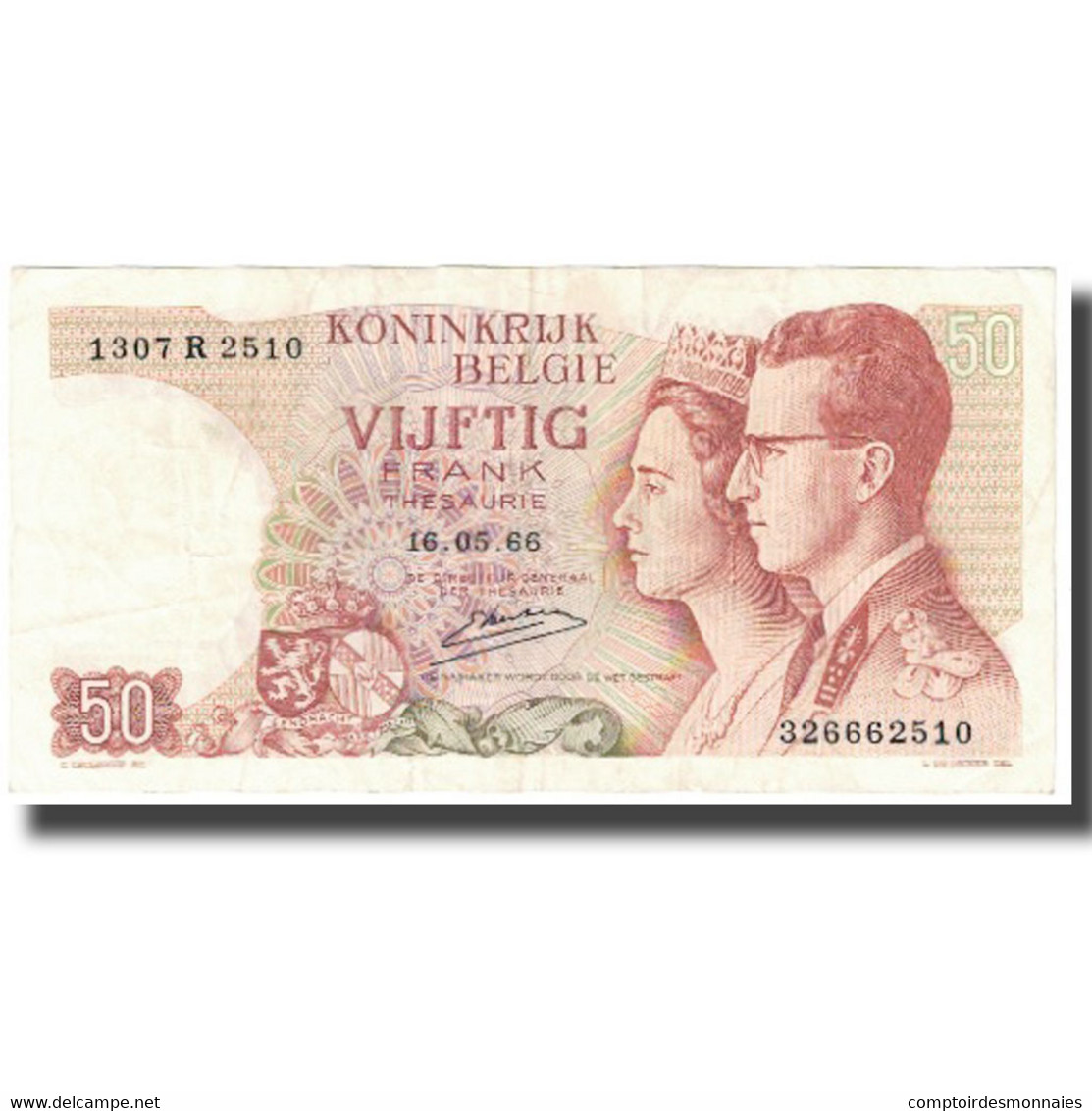 Billet, Belgique, 50 Francs, 1966, 1966-05-16, KM:139, TTB - Other & Unclassified