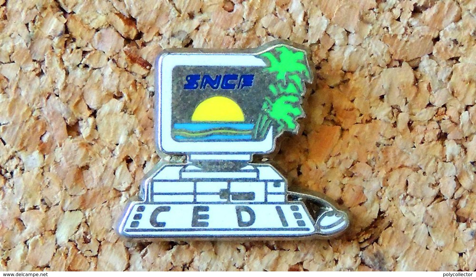 Pin's SNCF Train SNCF CEDI Ordinateur - Peint Cloisonné - Fabricant Inconnu * - TGV