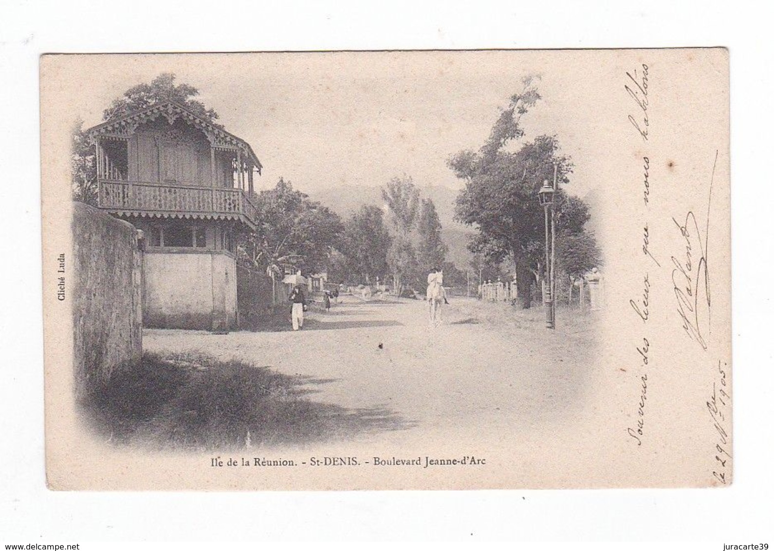 Ile De La Réunion.Saint-Denis.St-Denis.Boulevard Jeanne D'Arc.(Maison De Mme Palant.Voir Le Texte Du Verso).1905 - Saint Denis