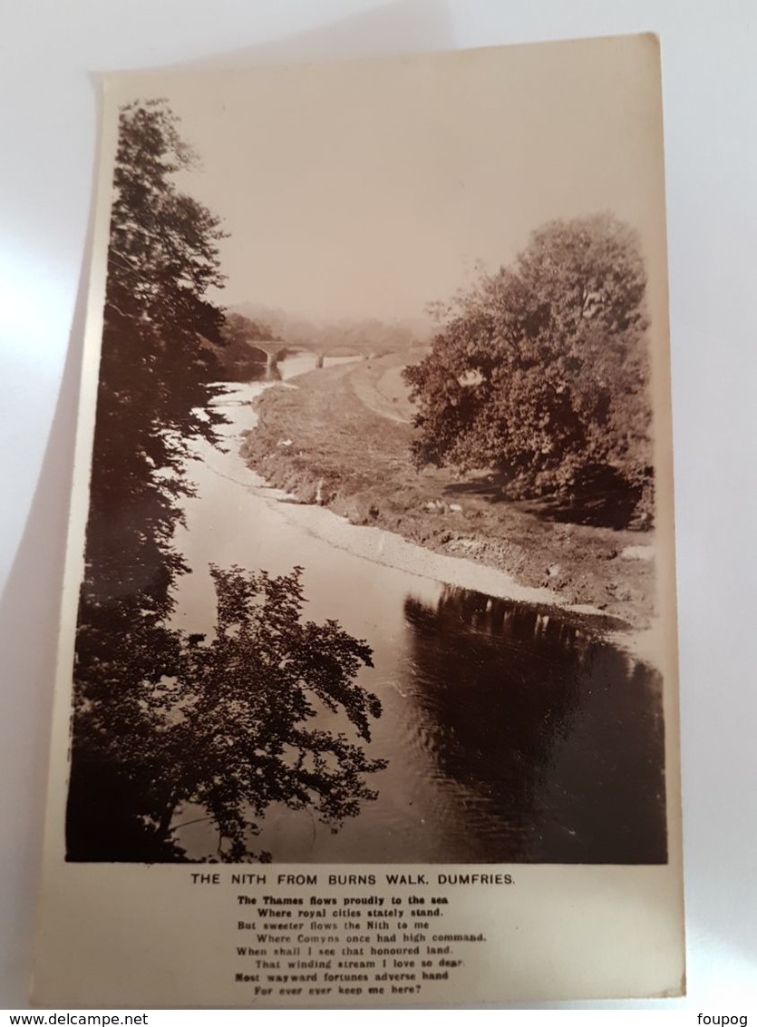DUMFRIES THE NITH FROM BURNS WALK  CARTE PHOTO REAL PHOTO - Dumfriesshire