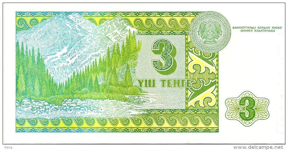 KAZAKHSTAN 3 TENGE GREEN MAN FRONT & LANDSCAPE BACK DATED 1993 P8 UNC READ DESCRIPTION CAREFULLY !! !! - Kazakhstan