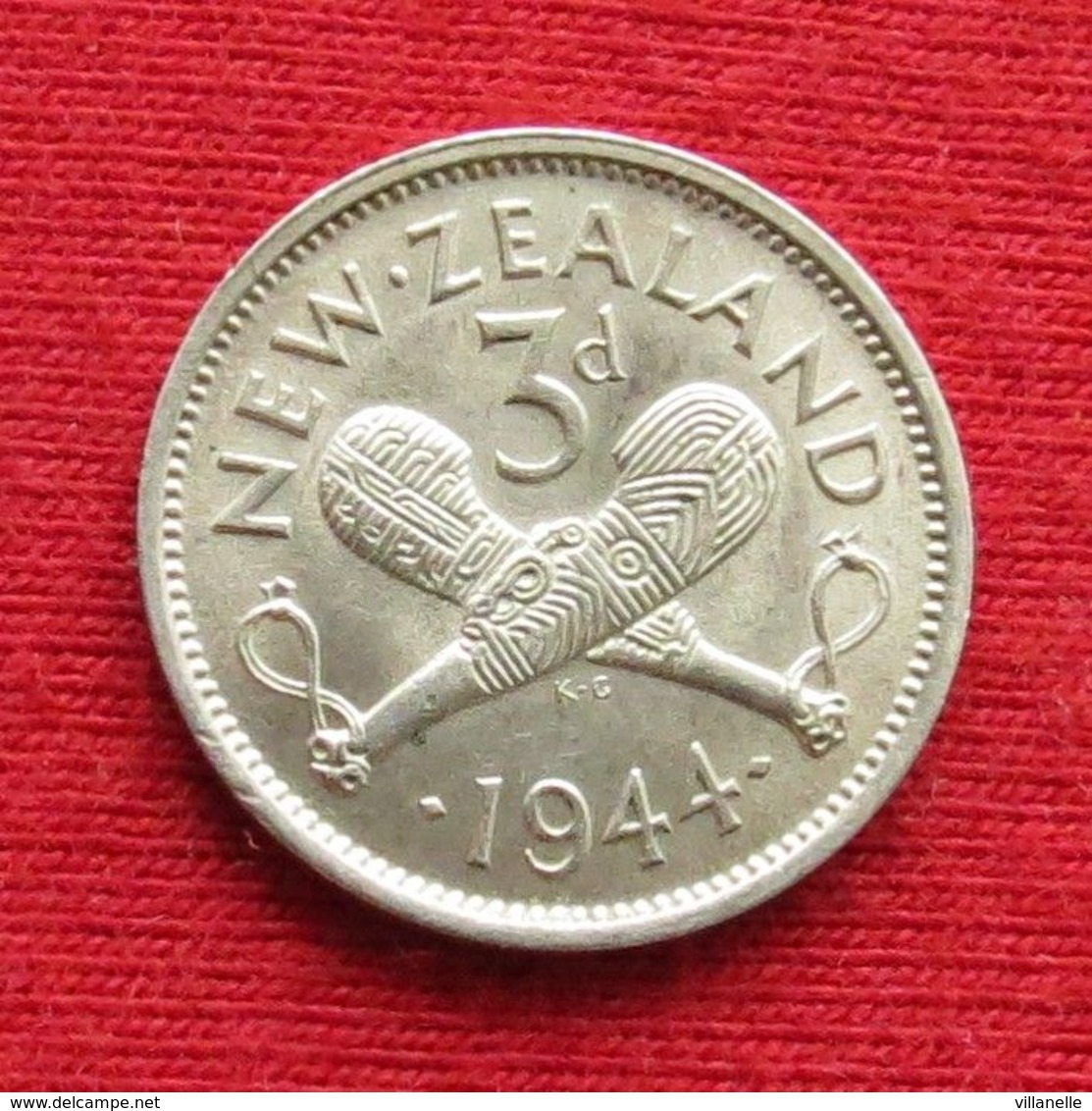 New Zealand 3 Pence 1944 KM# 7 Lt 98 Silver  Nova Zelandia Nuova Zelanda Nouvelle Zelande - Nueva Zelanda