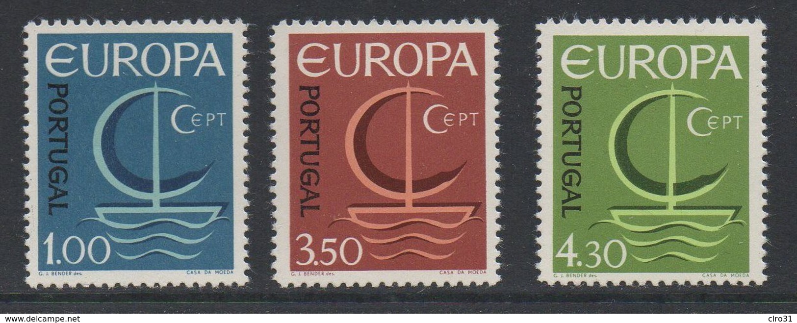 PORT 1966   Timbres Europa  N°YT  993-995 ** MNH . - Neufs