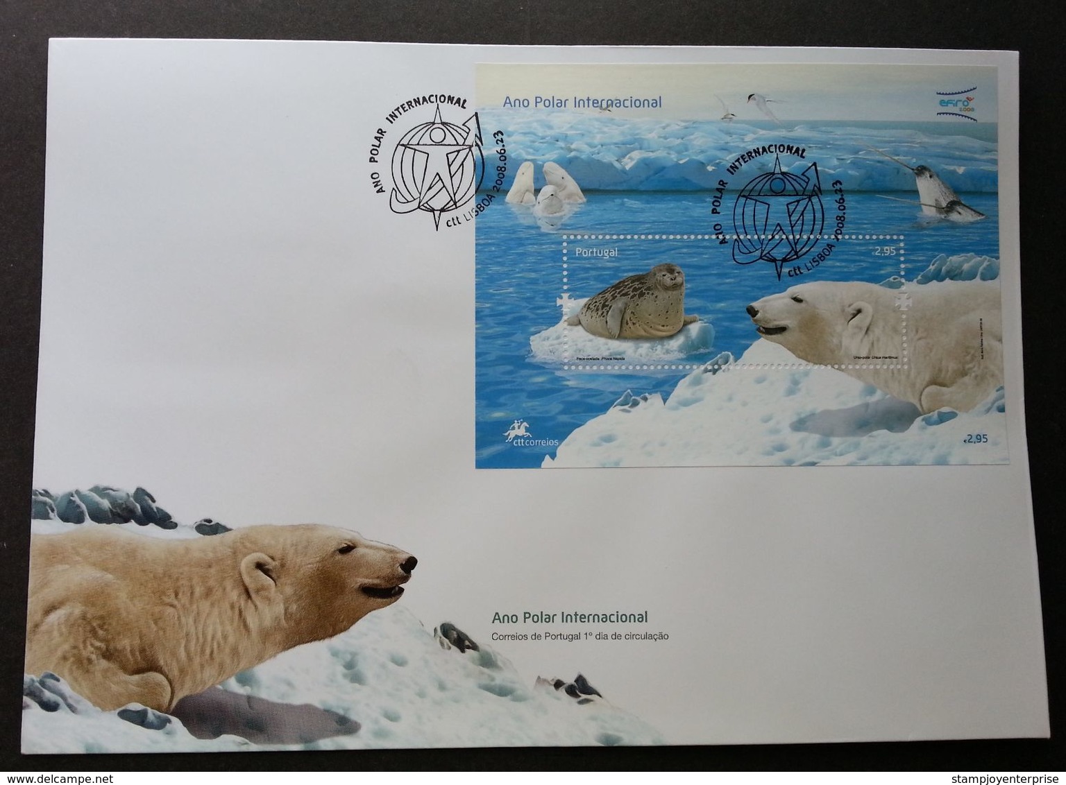 Portugal International Polar Year 2008 Ice Bear Seals Fauna (FDC) - Covers & Documents