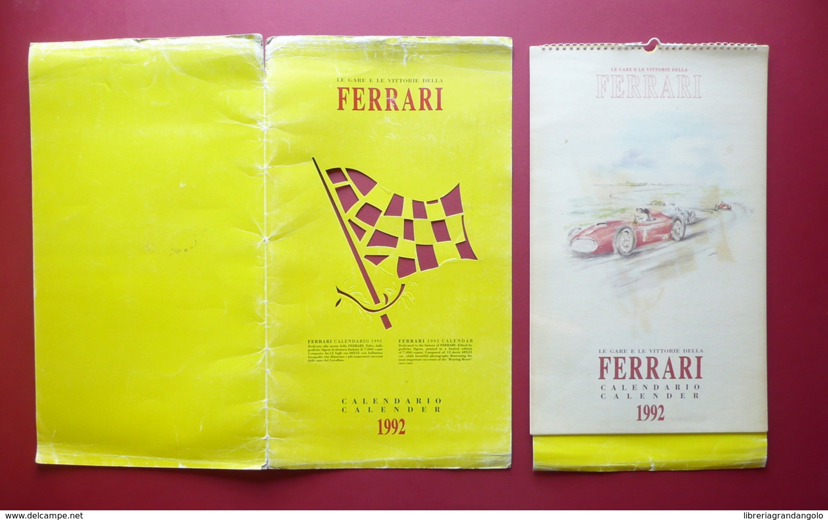 Ferrari Grande Calendario 1992 Gare Vittorie Storia Maranello Modena Auto Sport - Autres & Non Classés