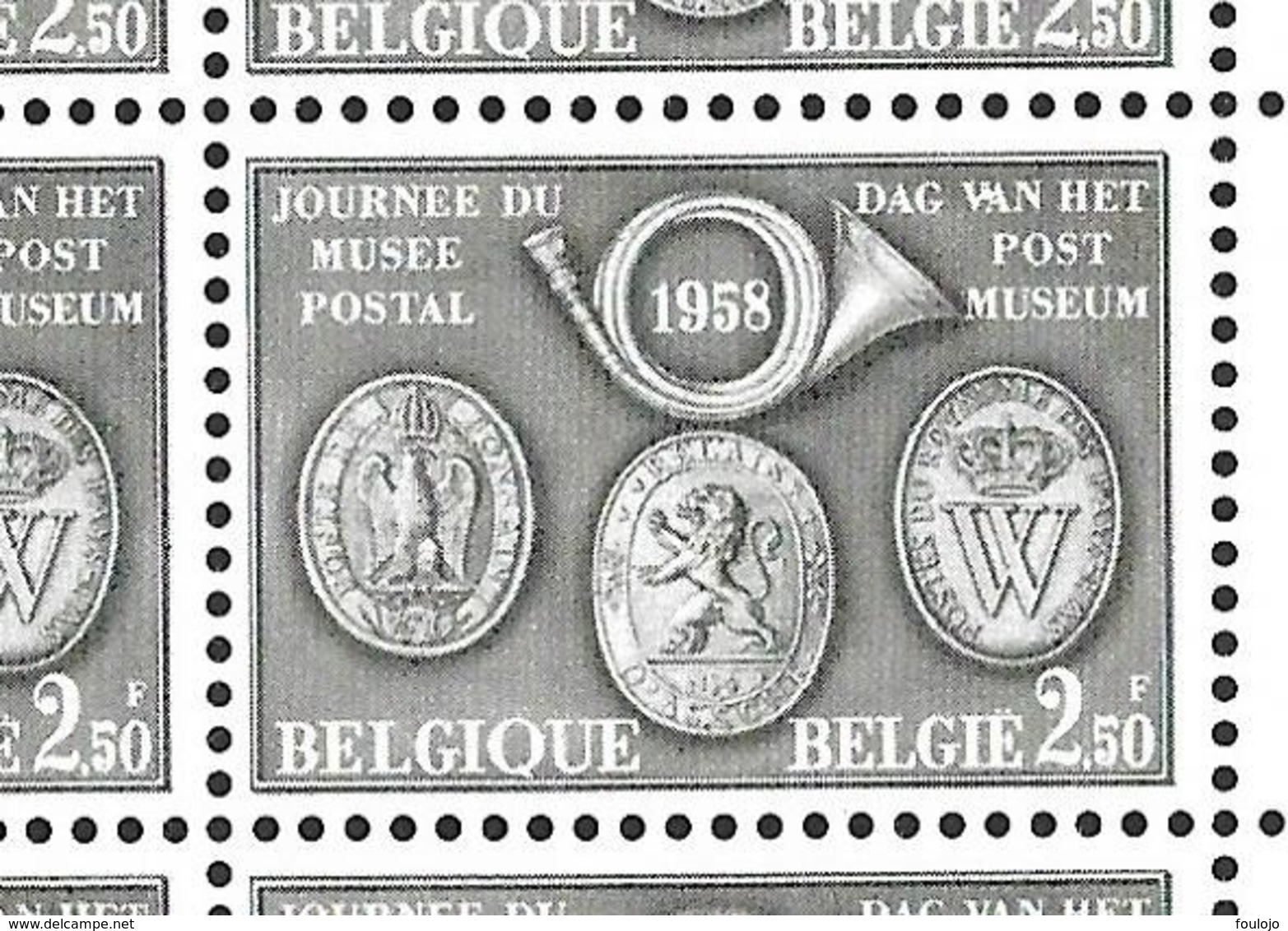 1046 Feuille De 30 Timbres - Planche 2 Avec Les Variétés V2, V3 Et V4 (Alb. Noir N° 1) - Sonstige & Ohne Zuordnung