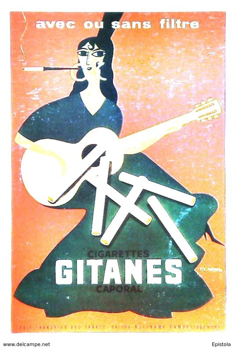 Carte Postale  Publicité  Cigarette Gitane  Fume Cigarette  Guitare - Sigarettenhouders