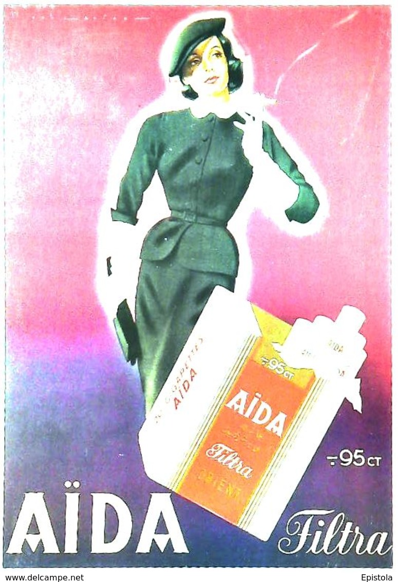 Carte Postale Publicité  Cigarette Aida  Fume Cigarette  Femme - Cigarette Holders