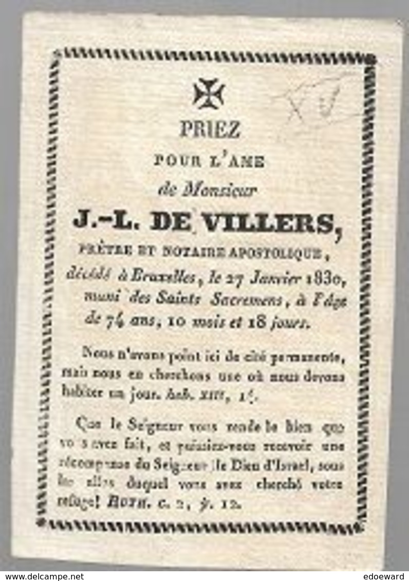 K46//  GRAVURE  DOODSPRENTJE  °1766? ???  + BRUSSEL 1830  J.L.DE VILLERS 7/9,50 CM H.ALBERTUS //  GALLE Graveur - Religion &  Esoterik