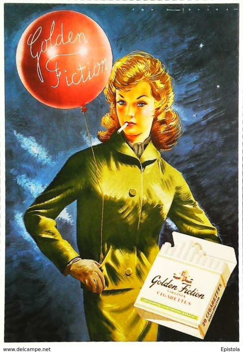 Carte Postale  Publicité   Cigarette  Golden Fiction    Ballon   Illustration - Fume-Cigarettes