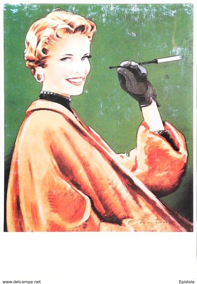 Carte Postale Cigarette Fume Cigarette  Femme - Sigarettenhouders