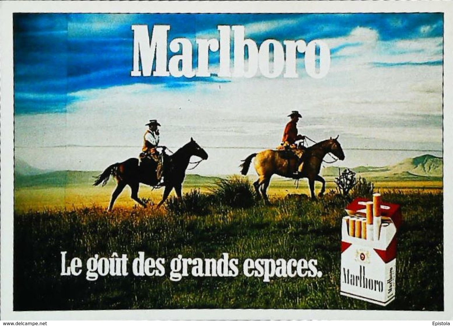 Carte Postale  Publicité   Cigarette  Marlboro  Le Gout Des Grands Espaces - Fume-Cigarettes