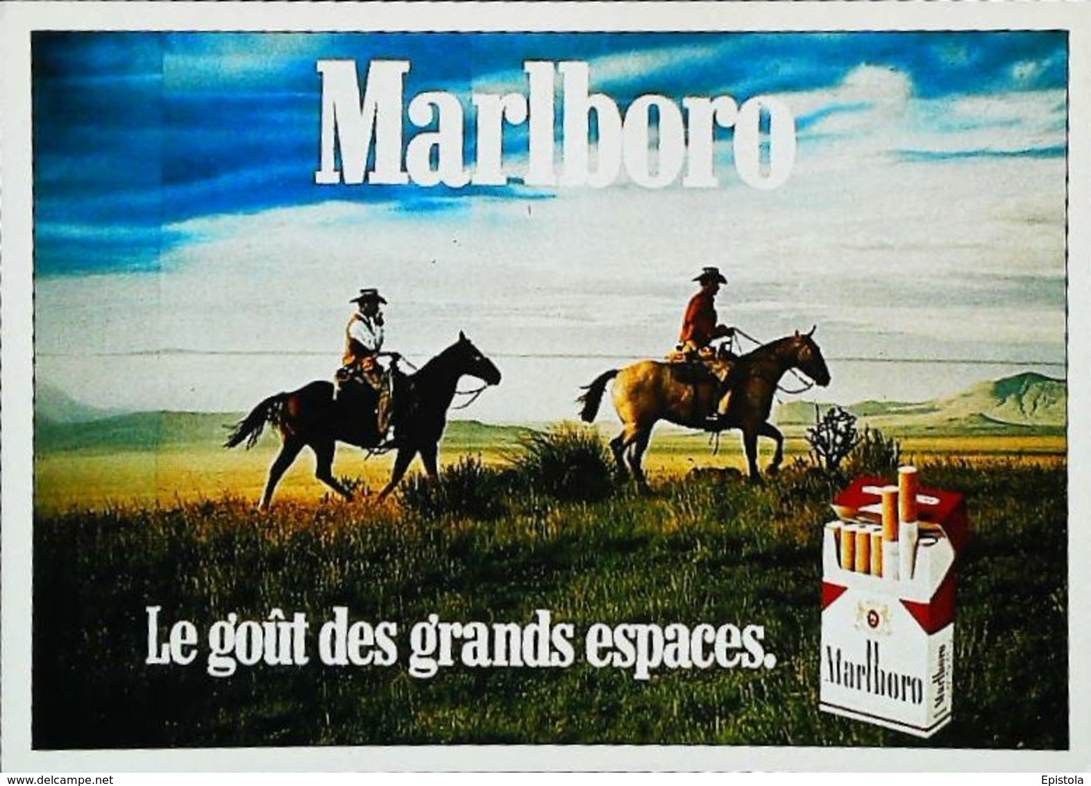 Carte Postale  Publicité   Cigarette  Marlboro  Le Gout Des Grands Espaces - Cigarette Holders