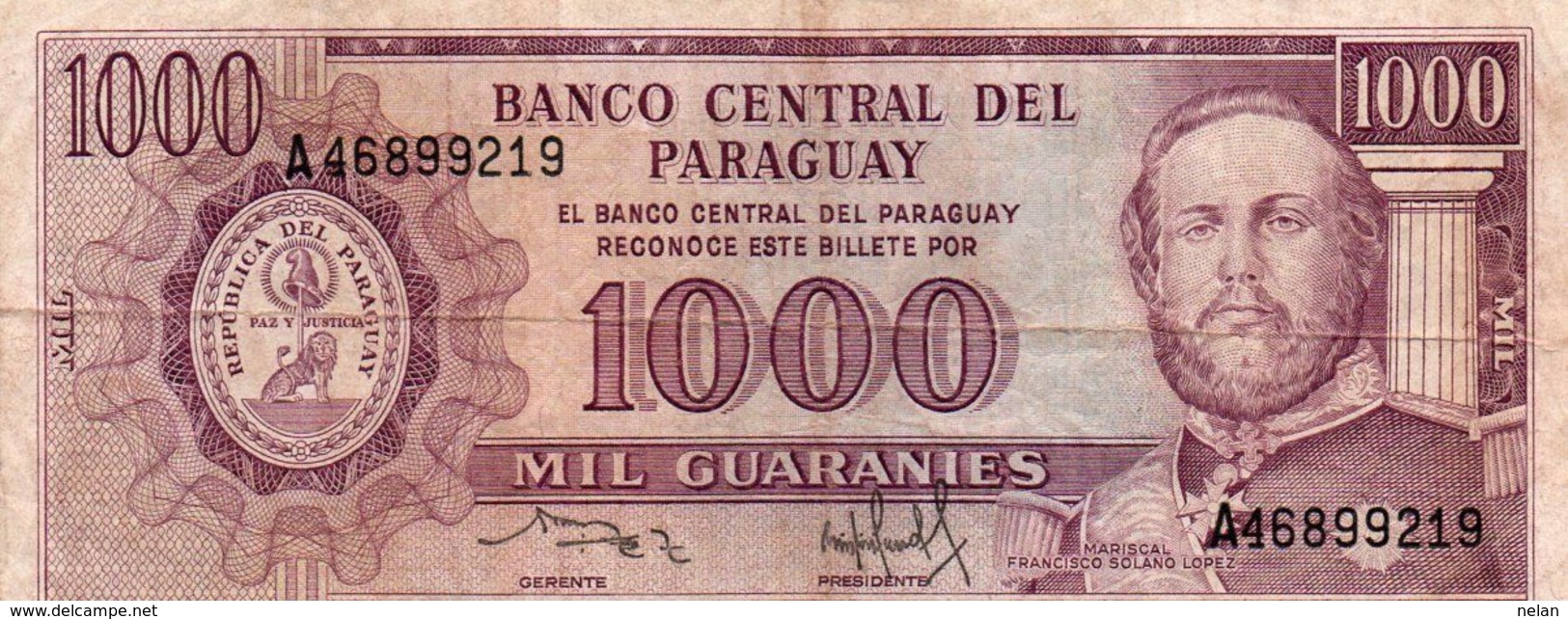 PARAGUAY 1000 GUARANIES 1982 P-207a  CIRC. - Paraguay