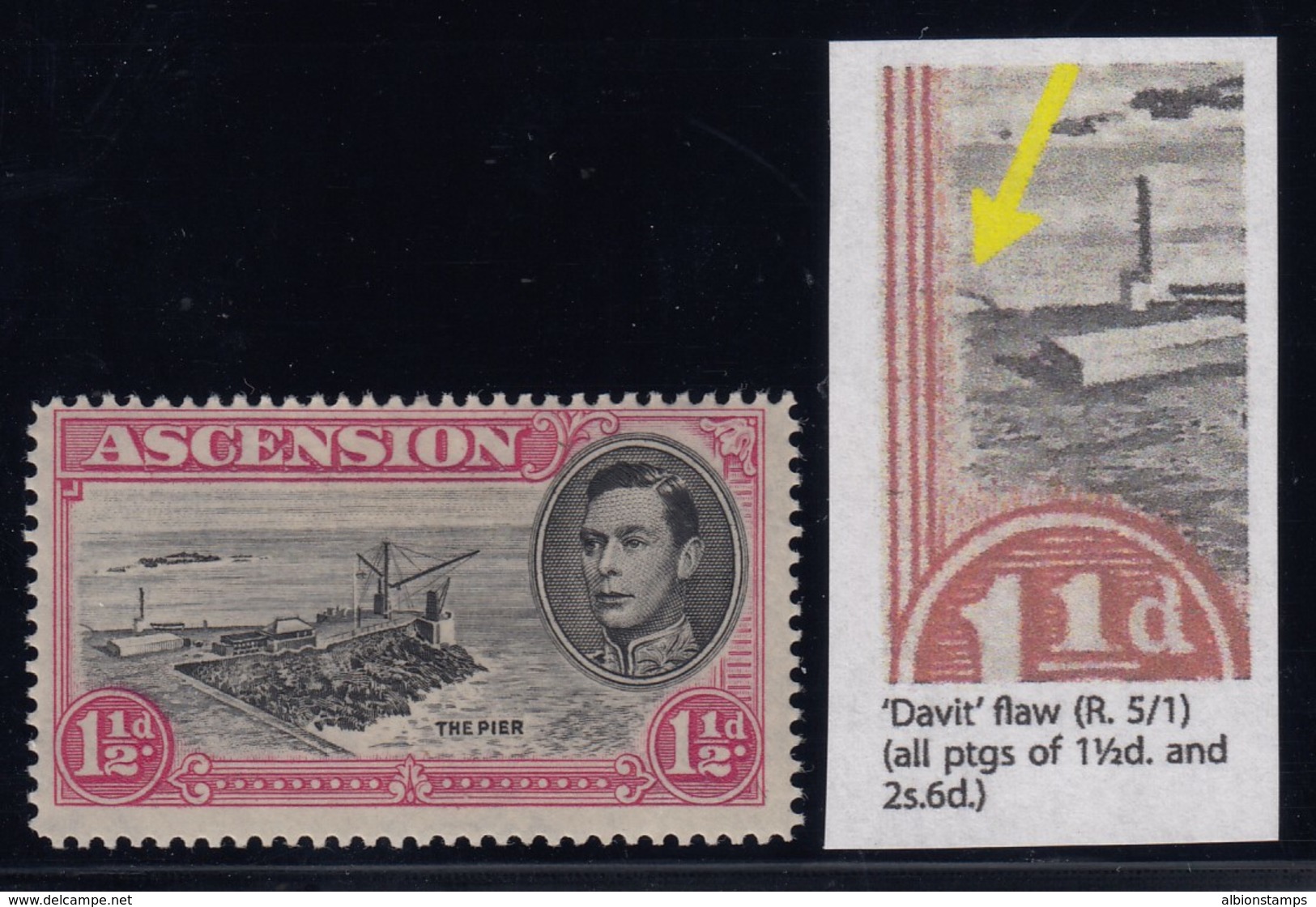 Ascension, SG 40ea, MHR "Davit Flaw" Variety - Ascensione