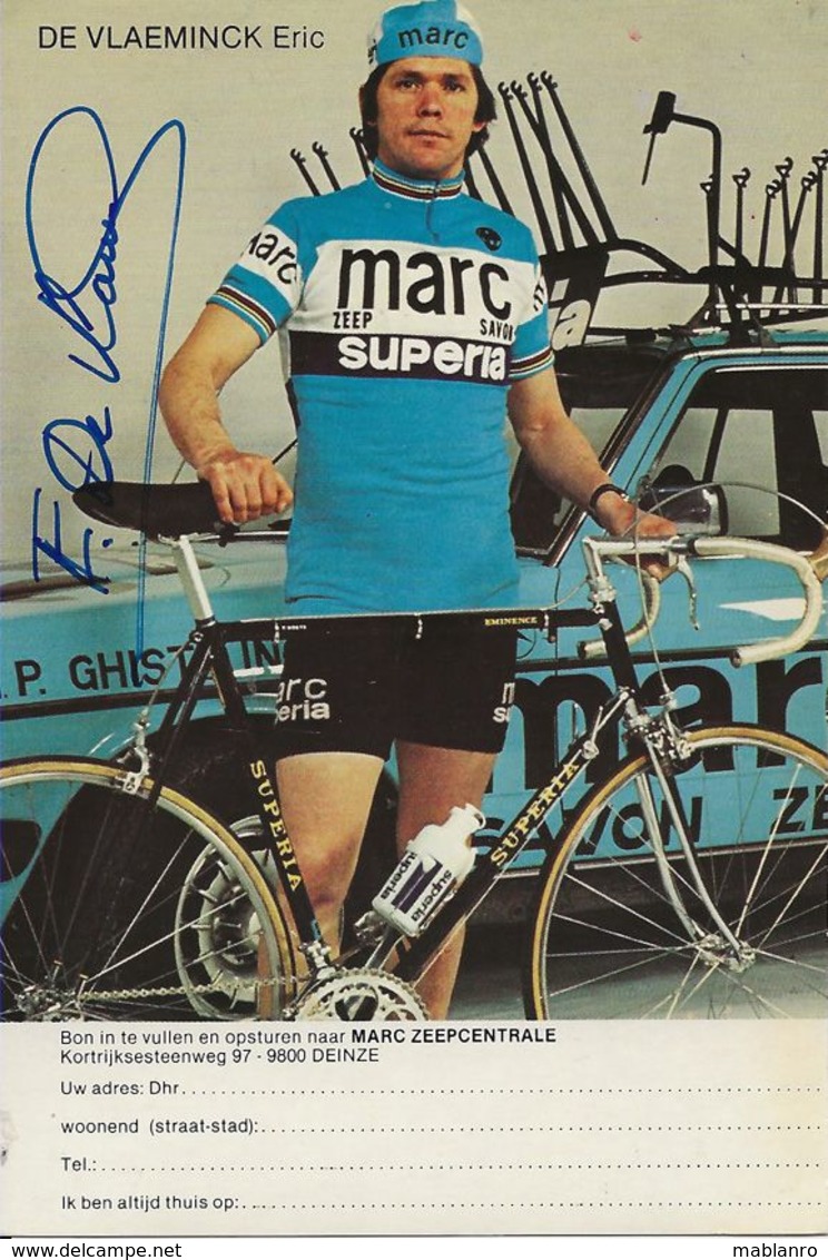PHOTO CYCLISME FERDY VAN DEN HAUTE TEAM MARC SUPERIA 1979 ( DECOUPE FORMAT 10 X 14,8 ) - Cyclisme