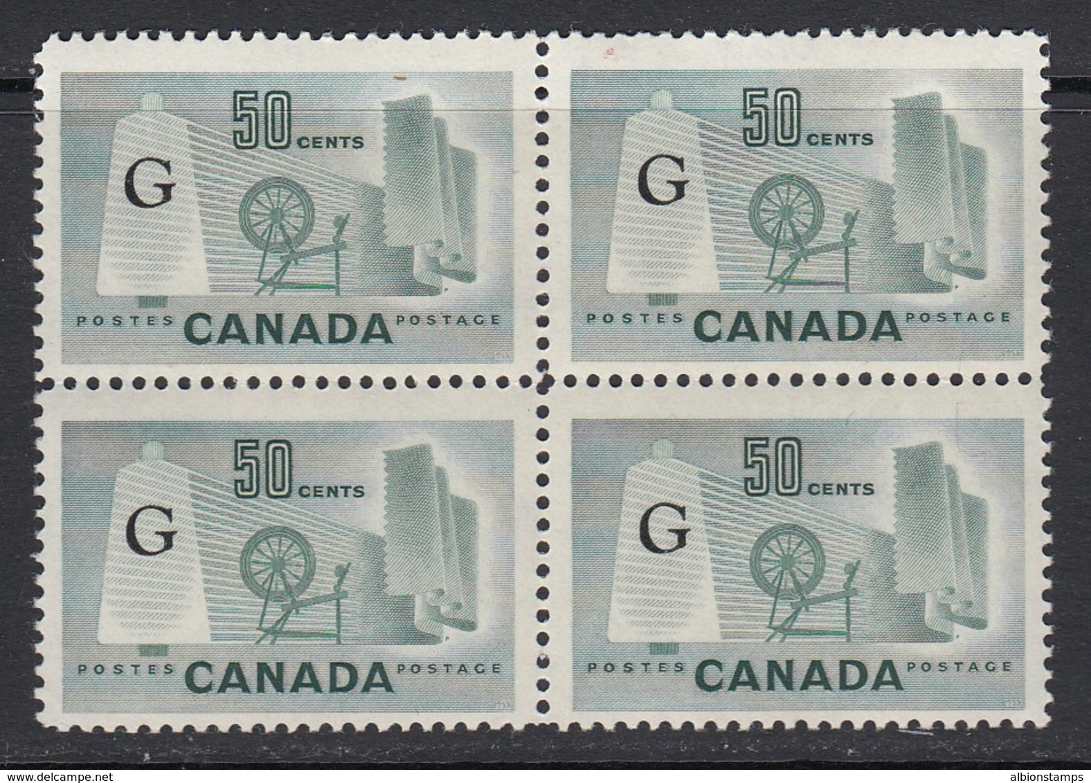 Canada, Sc O38a (SG O201a), MNH Block Of Four - Sovraccarichi