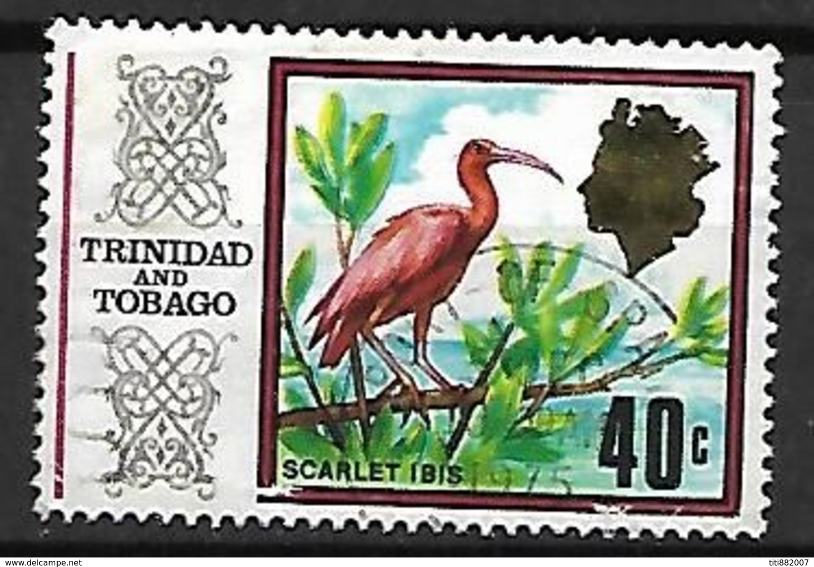 TRINIDAD  &  TOBAGO     -     OISEAU   /    SCARLET  IBIS     -   40 C.  Oblitéré. - Trinidad Y Tobago (1962-...)