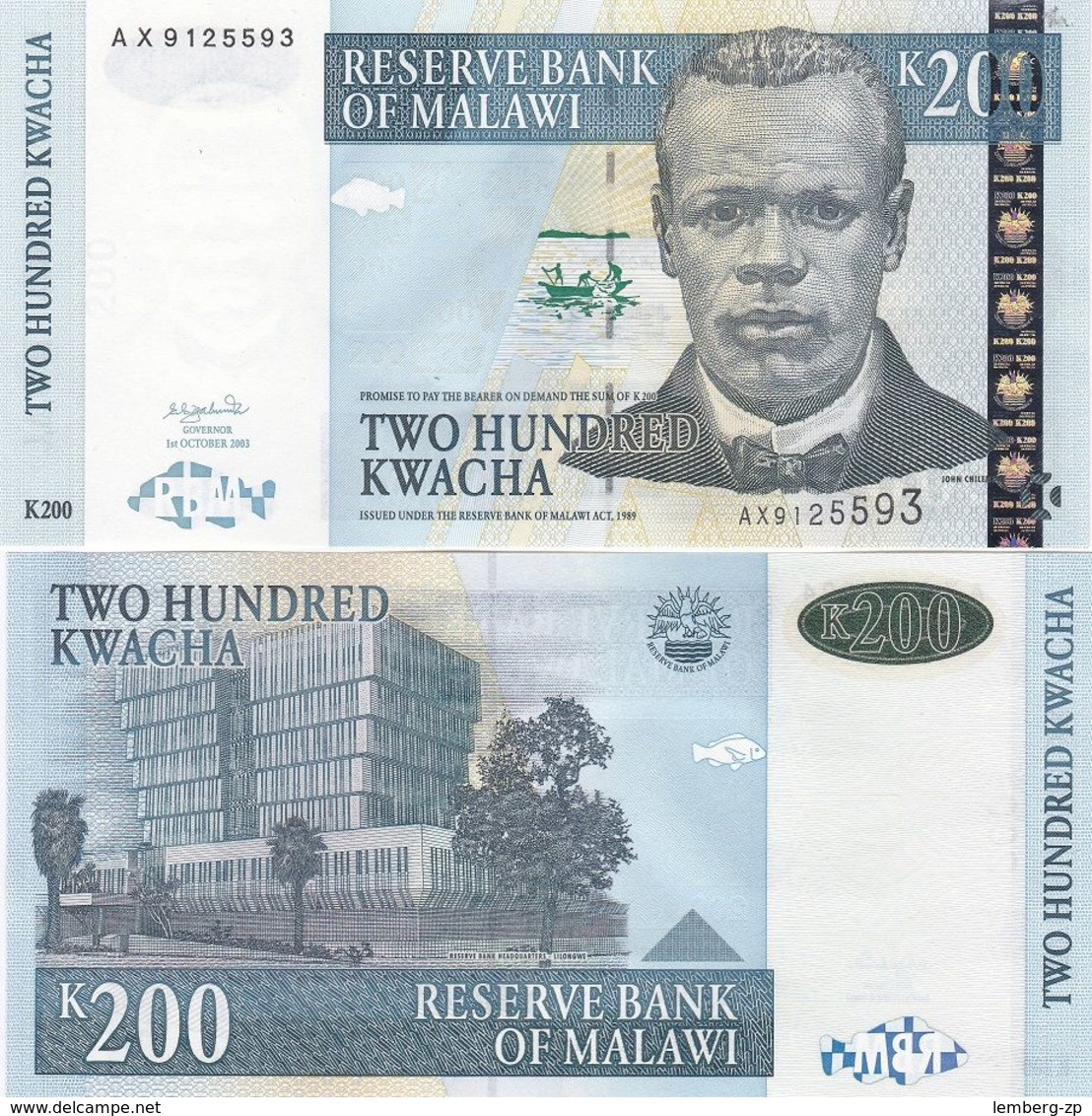 Malawi - 200 Kwacha 2003 UNC Pick 47b Lemberg-Zp - Malawi