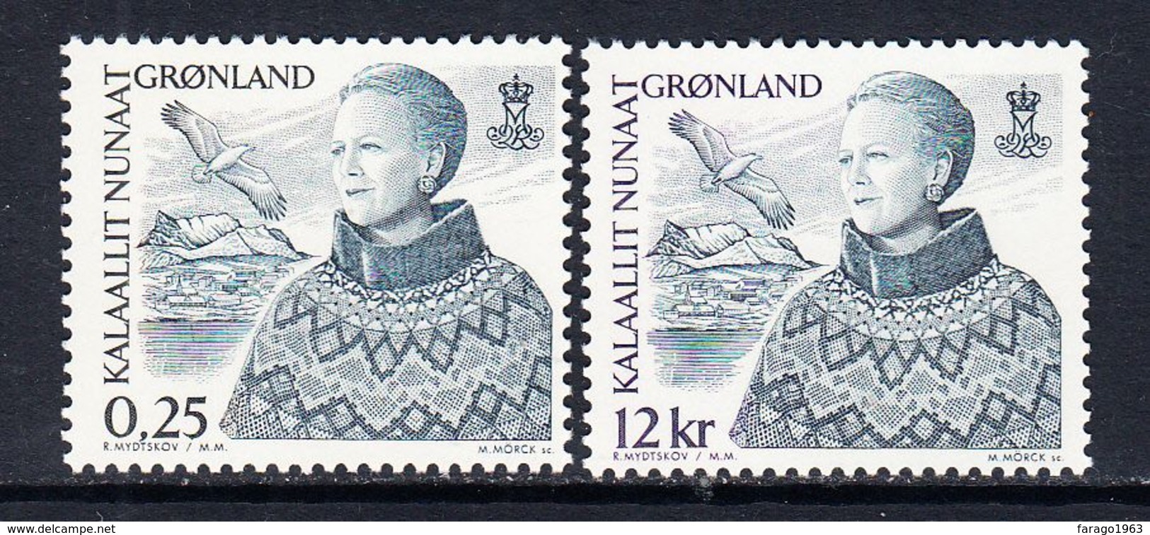 2001 Greenland Queen   Complete Set Of 2 MNH @ BELOW FACE VALUE - Unused Stamps