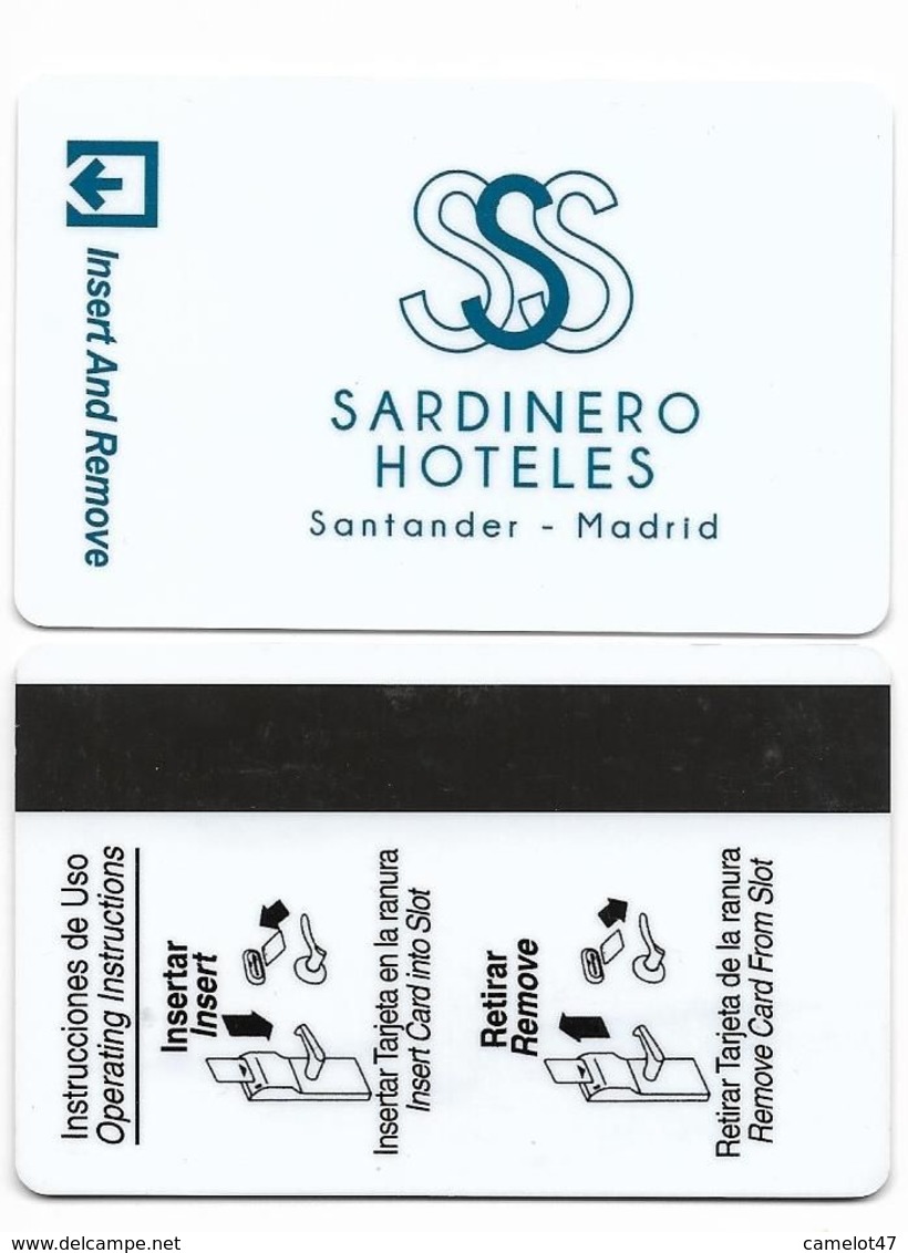Sardinero Hotels, Spain, Used Magnetic Hotel Room Key Card # Sardinero-1 - Cartas De Hotels