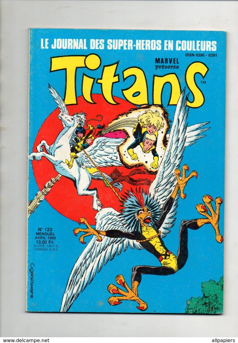 Titans N°123 Les Nouveaux Mutants - Les Vengeurs De La Côte Ouest - Les égarés De 1989 - Titans