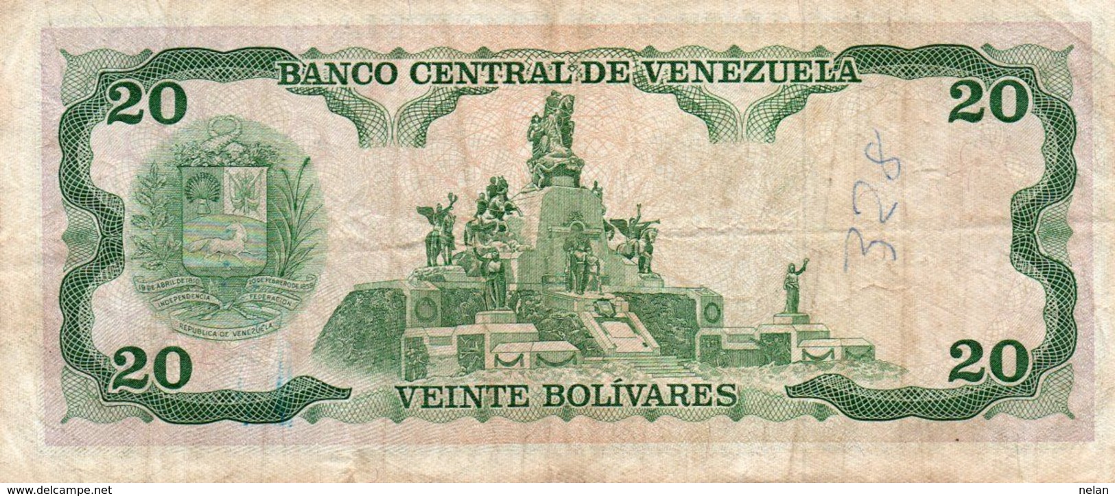 VENEZUELA 20 BOLIVARES 1989 P-63b   Vf+ - Venezuela