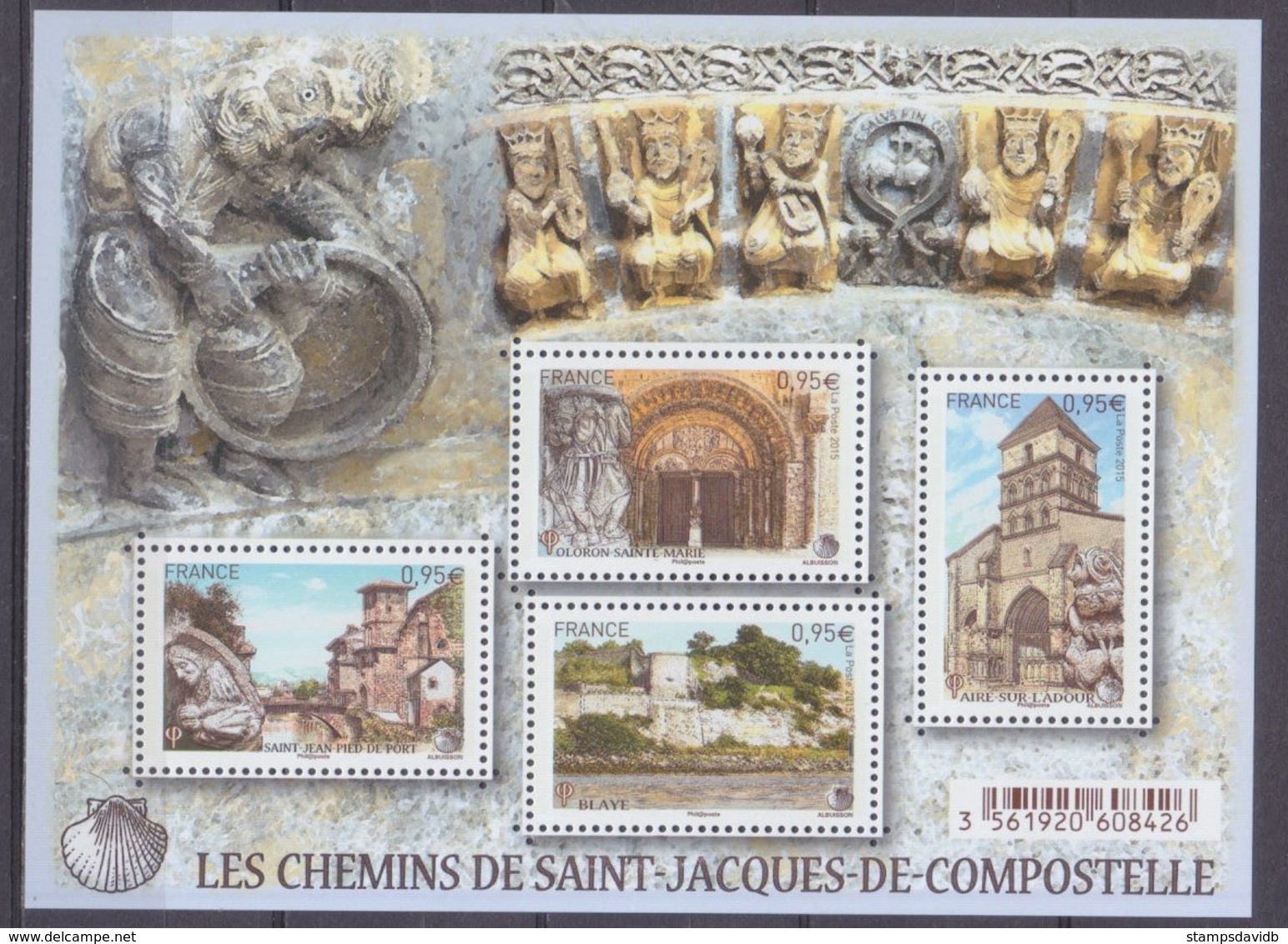 2015	France	6122-6125/B288	Architecture	8,50 € - Unused Stamps