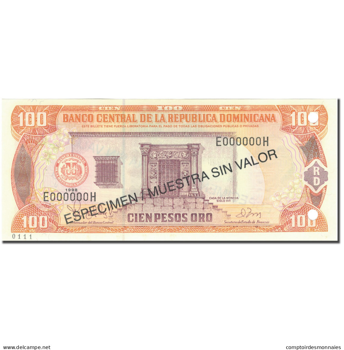 Billet, Dominican Republic, 100 Pesos Oro, 1997, 1997, Specimen, KM:156s1, SPL - Repubblica Dominicana