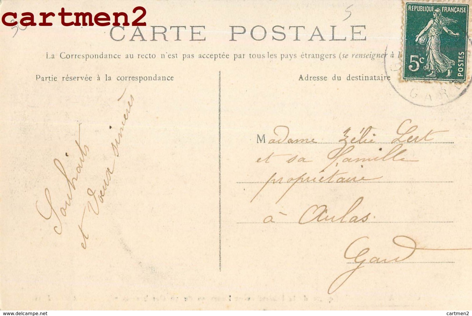 GALLARGUES SQUARE DE LA LIBERTE AVANT L'OURAGAN DU 16 OCTOBRE 1907 GARD - Gallargues-le-Montueux