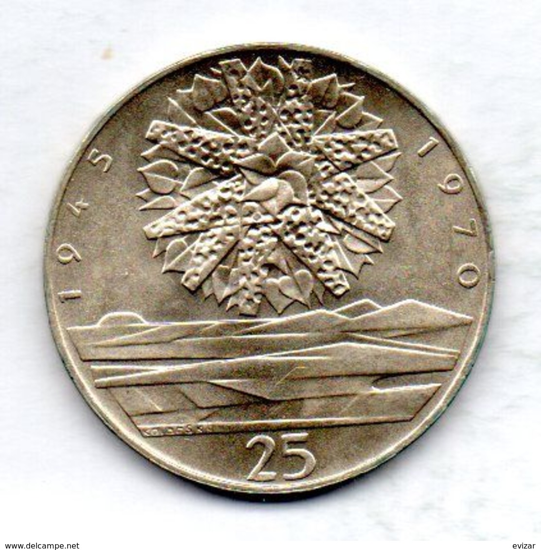 CZECHOSLOVAKIA, 25 Korun, Silver, Year 1970, KM #69 - Tschechoslowakei