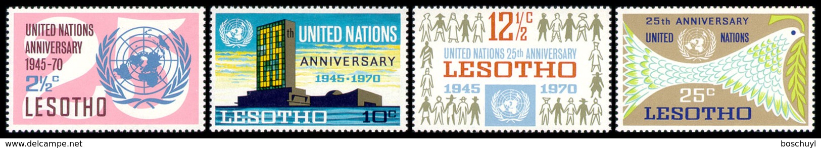 Lesotho, 1970, United Nations, 25th Anniversary, MNH, Michel 82-85 - Lesotho (1966-...)