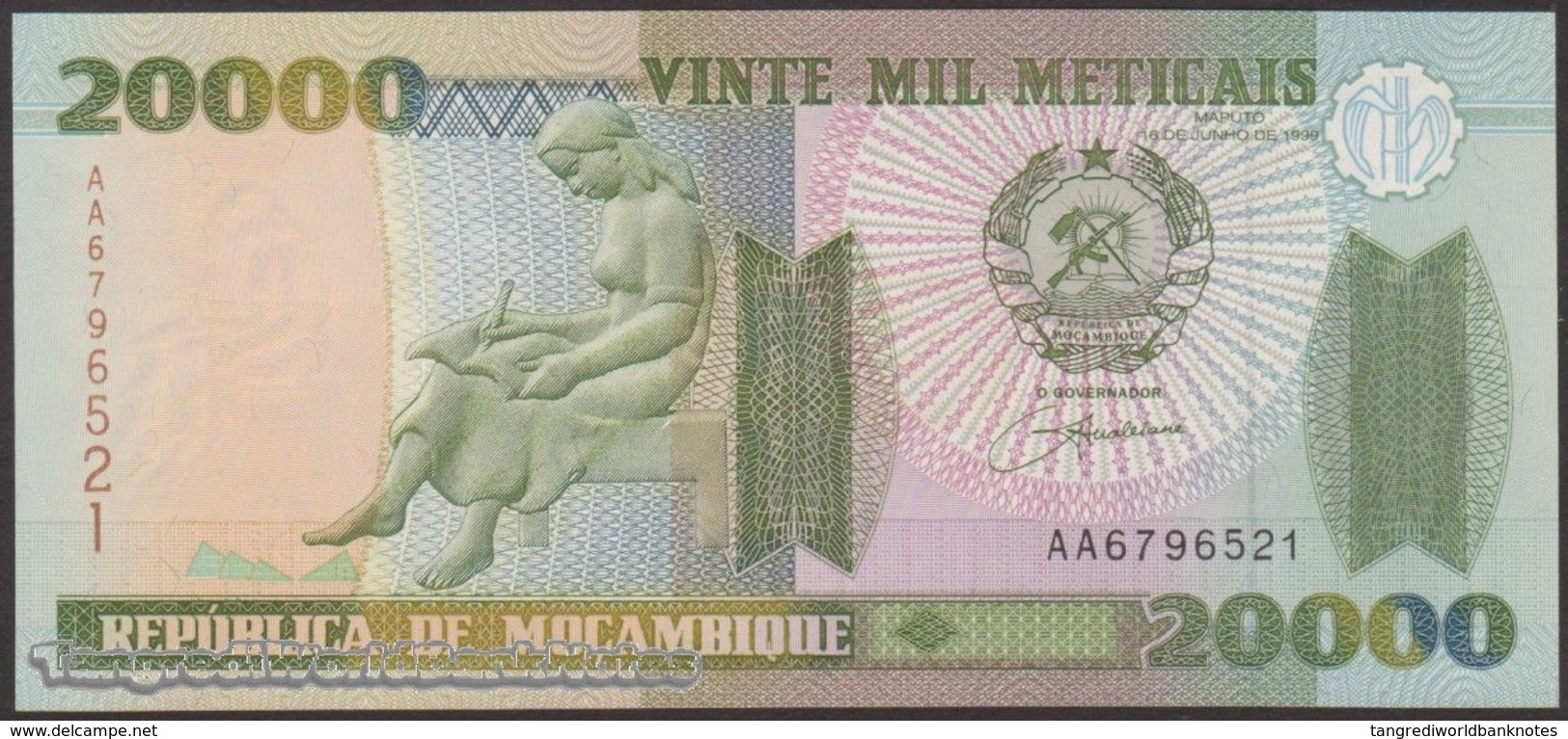 TWN - MOZAMBIQUE 140 - 20000 20.000 Meticais 16.6.1999 Prefix AA UNC - Mozambique