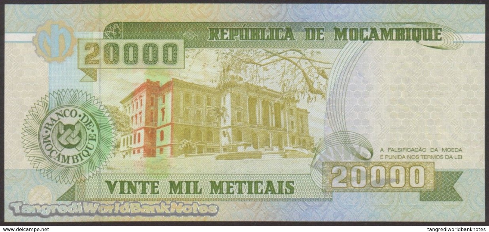 TWN - MOZAMBIQUE 140 - 20000 20.000 Meticais 16.6.1999 Prefix AA UNC - Mozambique