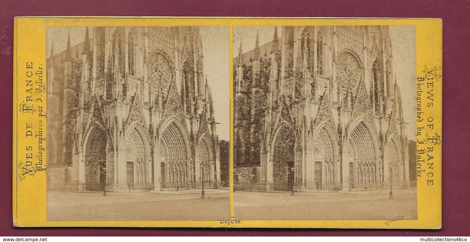 040720A - PHOTO STEREO D VALECKE - 76 ROUEN Portail De L'église St Ouen - Fotos Estereoscópicas