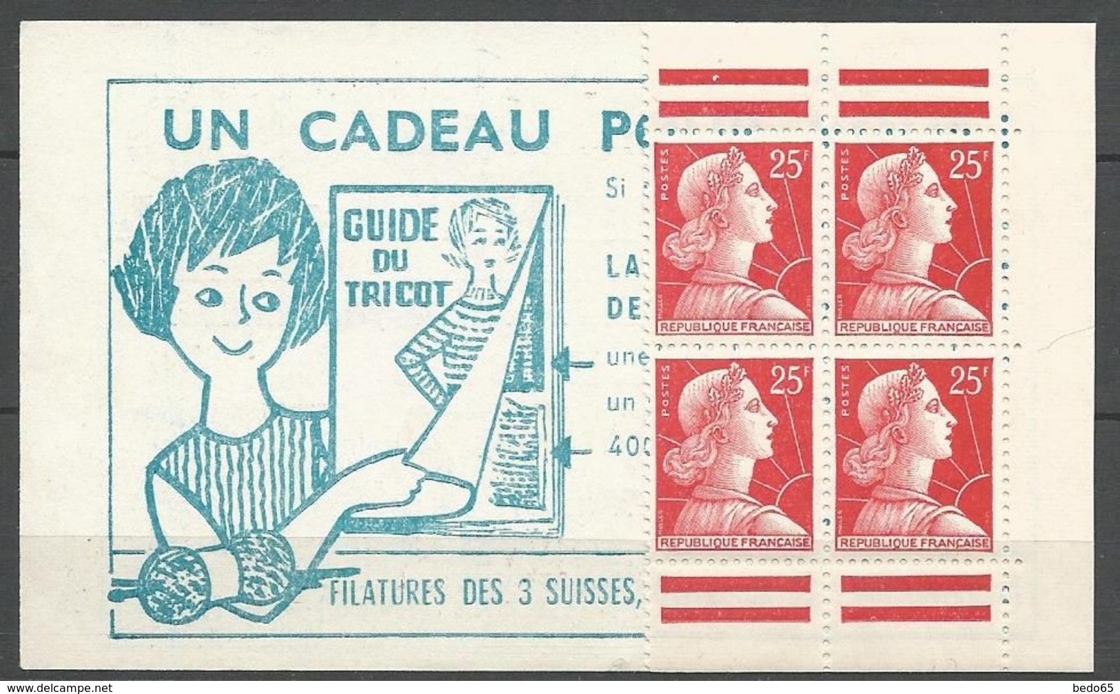 PAIRE DE CARNET MARIANNE DE MULLER SUR  N°  NEUF** LUXE SANS CHARNIERE / MNH - 1955-1961 Marianne Of Muller