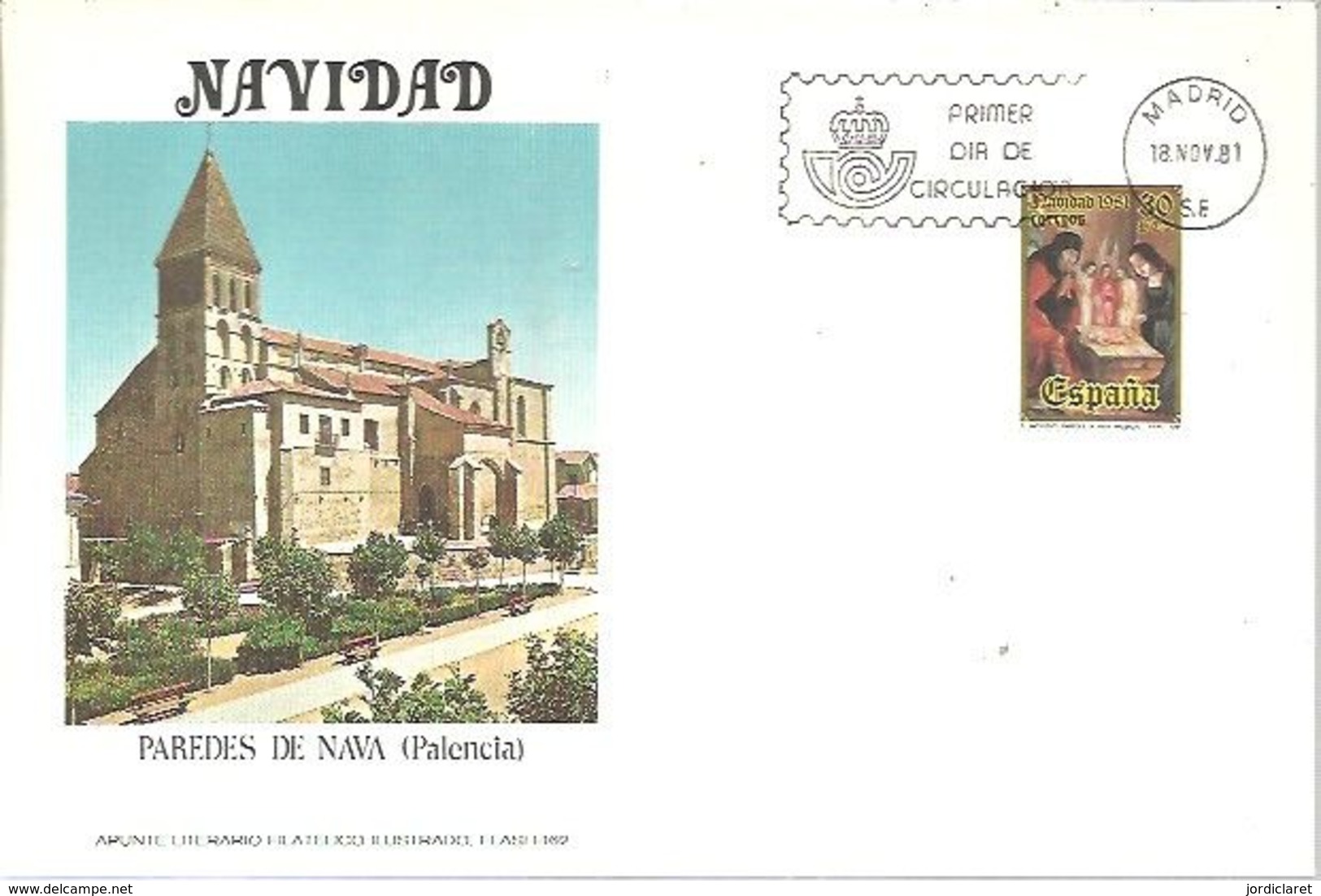 FDC  1981 PAREDES DE NAVA  PALENCIA   TARJETON - FDC