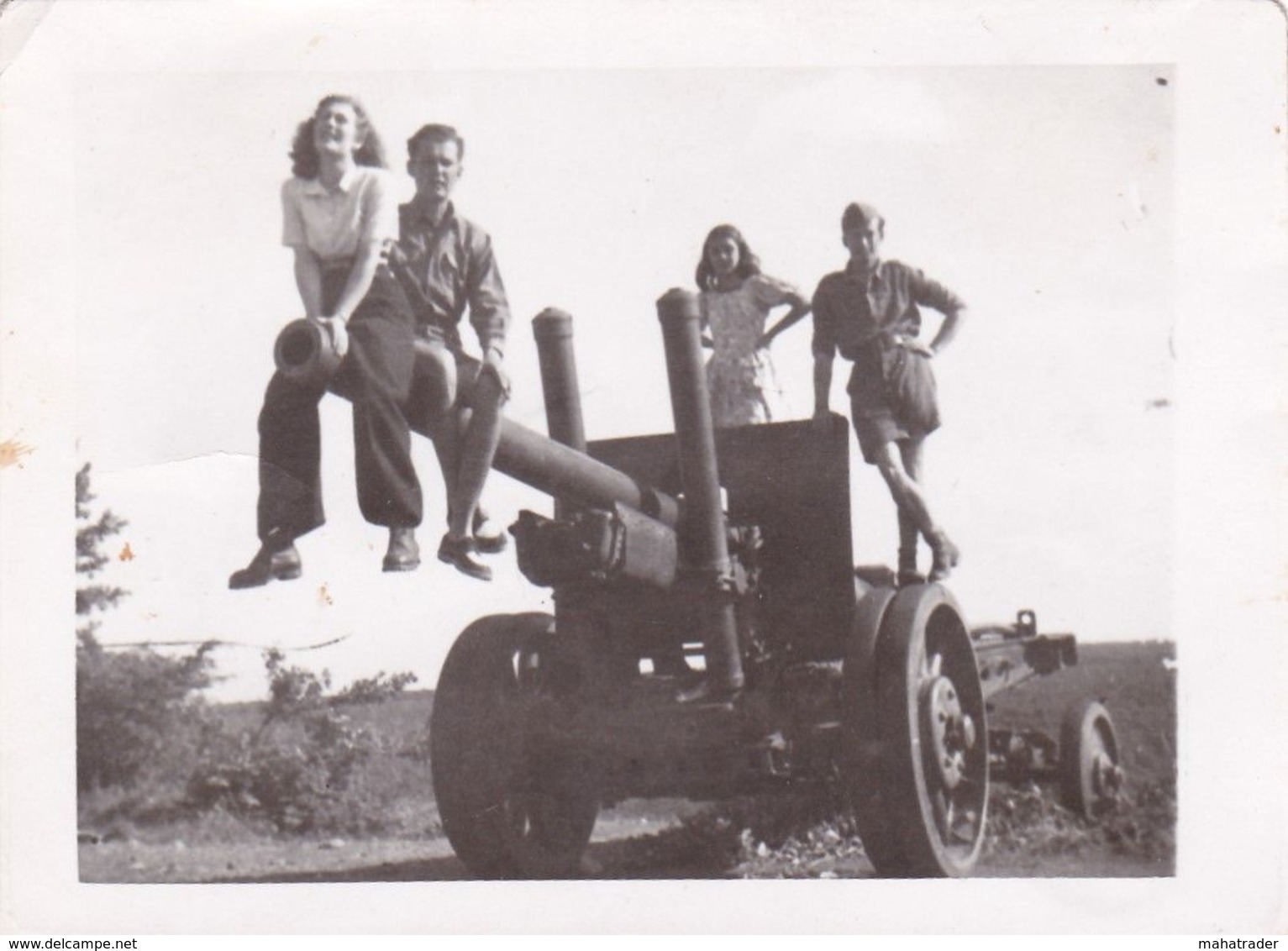 Old Real Original Photo -  Old Military Cannon - 9x6.6 Cm - Guerre, Militaire