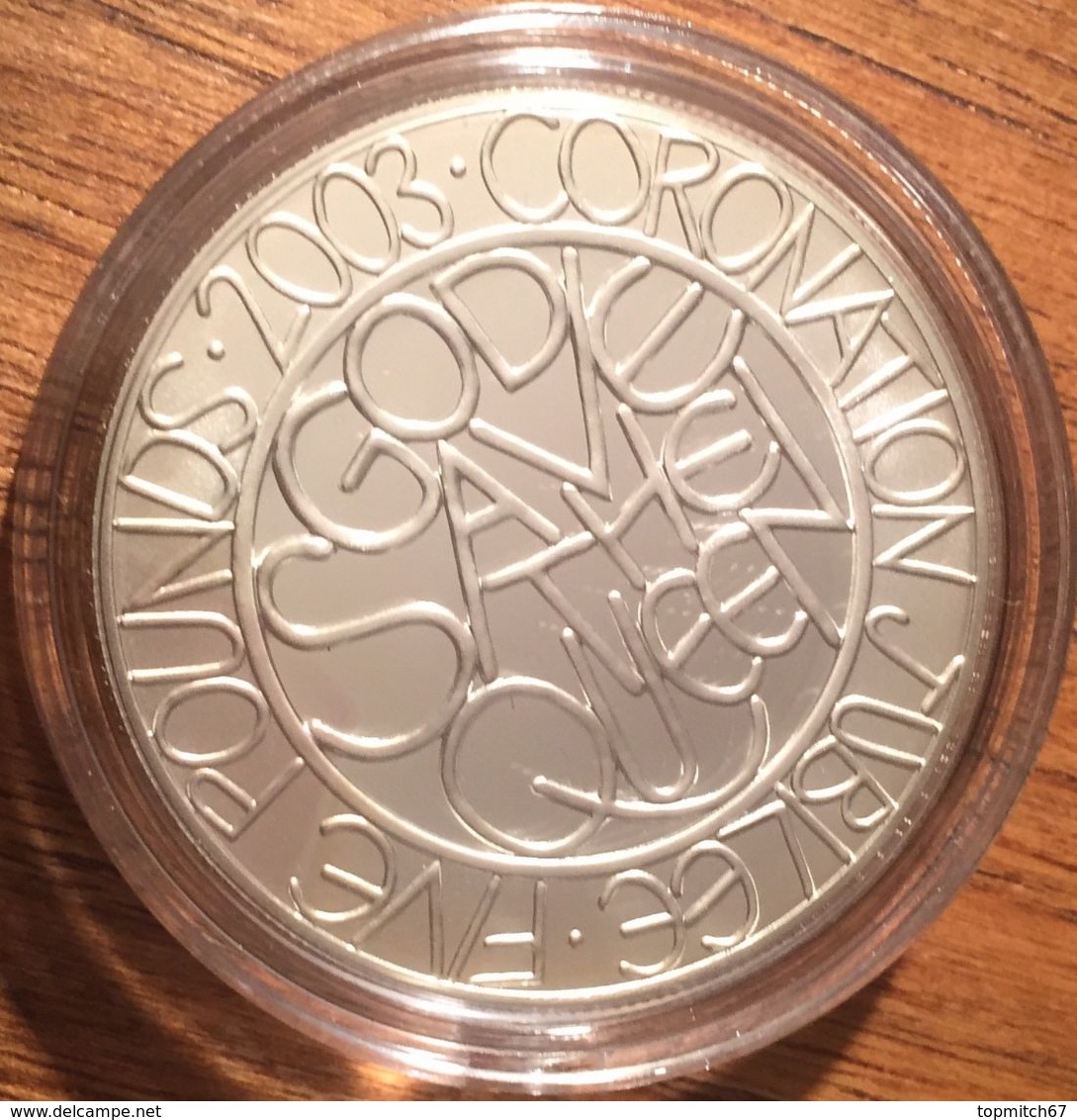 $$GB850 - Queen Elizabeth II Coronation Jubilee - 5 Pounds Silver Proof Coin - Great-Britain - 2003 - Mint Sets & Proof Sets