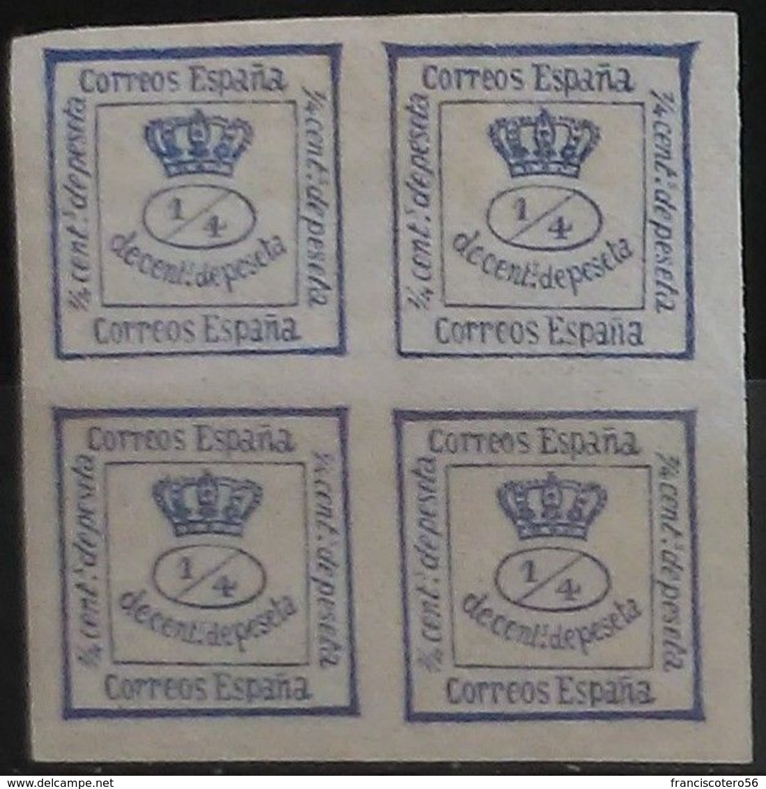 España: Año. 1872 - ( Reinado Amadeo I ) 4/4 Sin Dentar. - Unused Stamps