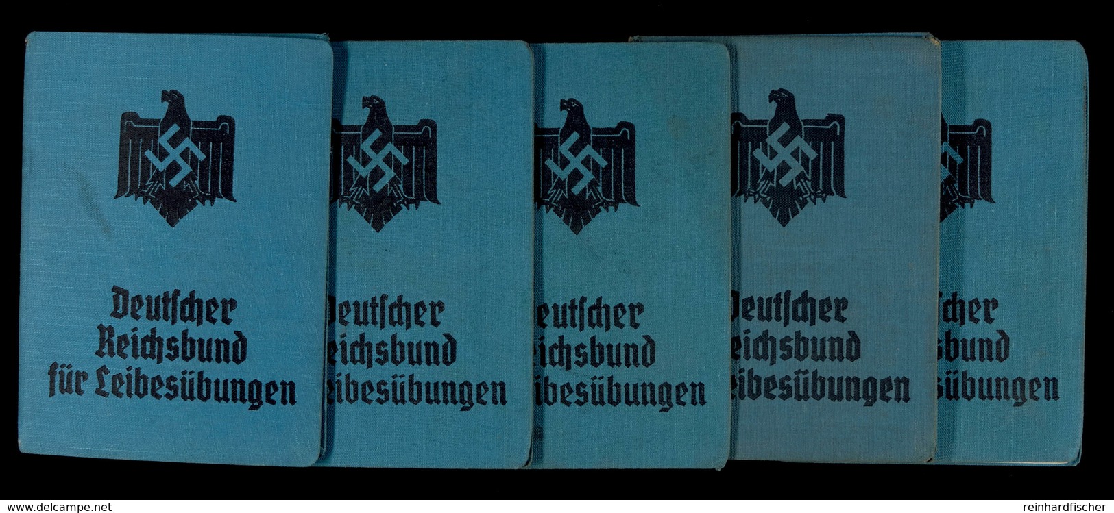 5x Mitgliedsbuch "Deutscher Reichsbund Für Leibesübungen" (DRL), Alle Mit Lichtbild Und Beitragsmarken, Unterschiedliche - Documenti