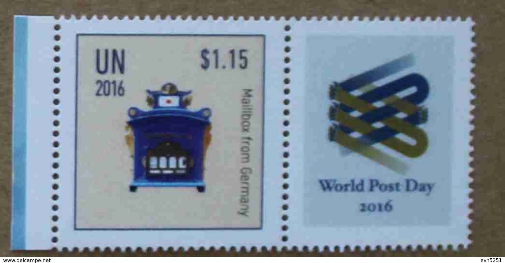 NY16-01 : Nations-Unies (New-York) / Journée Mondiale De La Poste - Boîte Aux Lettres (Allemagne) - Unused Stamps