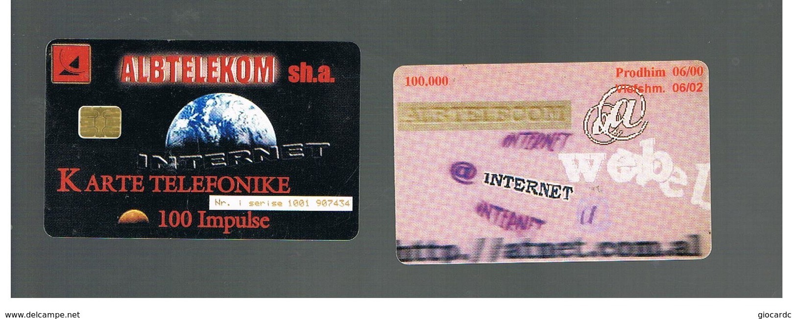 ALBANIA -  2000  INTERNET, GLOBE    - USED -  RIF. 10805 - Albanien